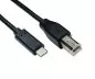 Preview: Cable USB tipo C a conector USB 2.0 B, negro, 1,00 m, caja DINIC (caja de cartón)